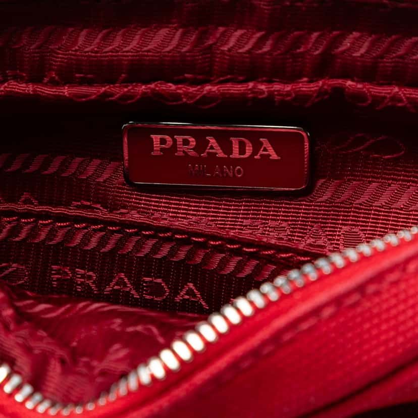 Prada Canvas Canapa Pouch Red Very good condition - Box View