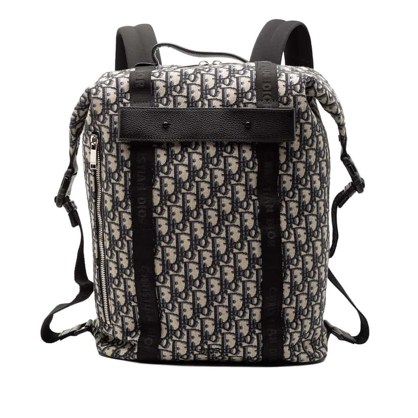 Dior Oblique Canvas Safari Backpack Blue Very good condition - Front View
