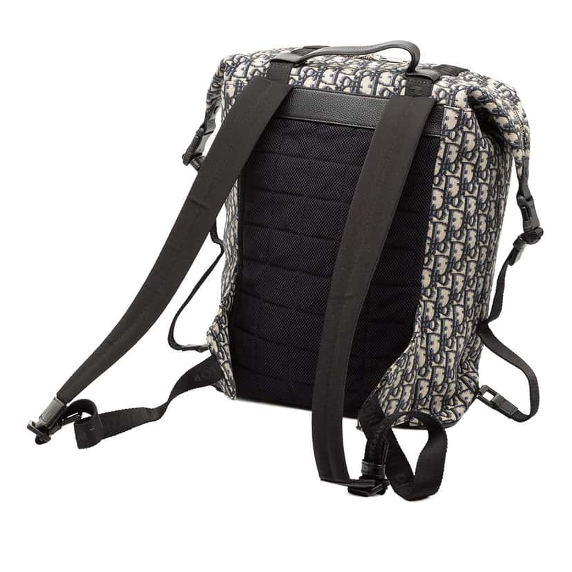 Dior Oblique Canvas Safari Backpack Blue Very good condition - Back View