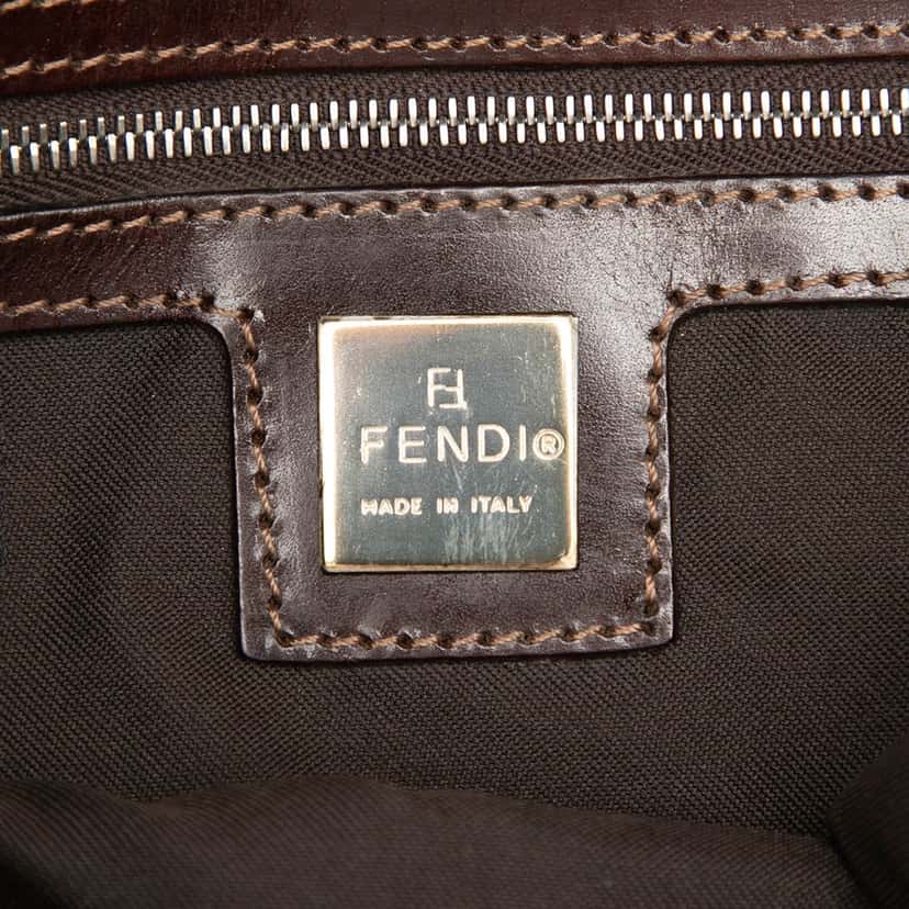 Fendi Zucca Canvas Flap Pochette Brown Very good condition - Box View