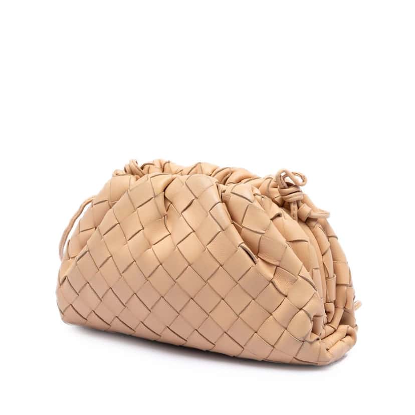 Bottega Veneta Nappa Intrecciato The Mini Pouch Crossbody Brown Leather Very good condition - Back View