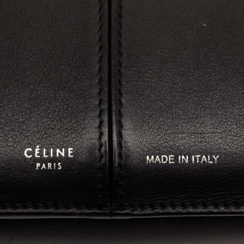 Celine Trifold Leather Clutch On Chain Black Leather Very good condition - Box View