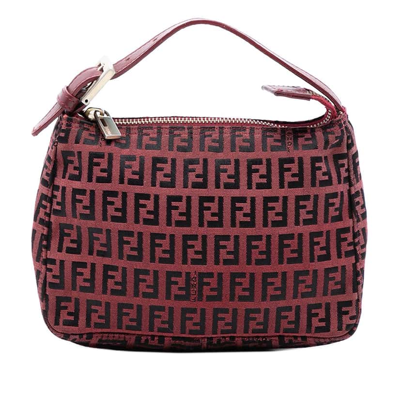 Fendi Zucchino Canvas Handbag Red Very good condition - Front View