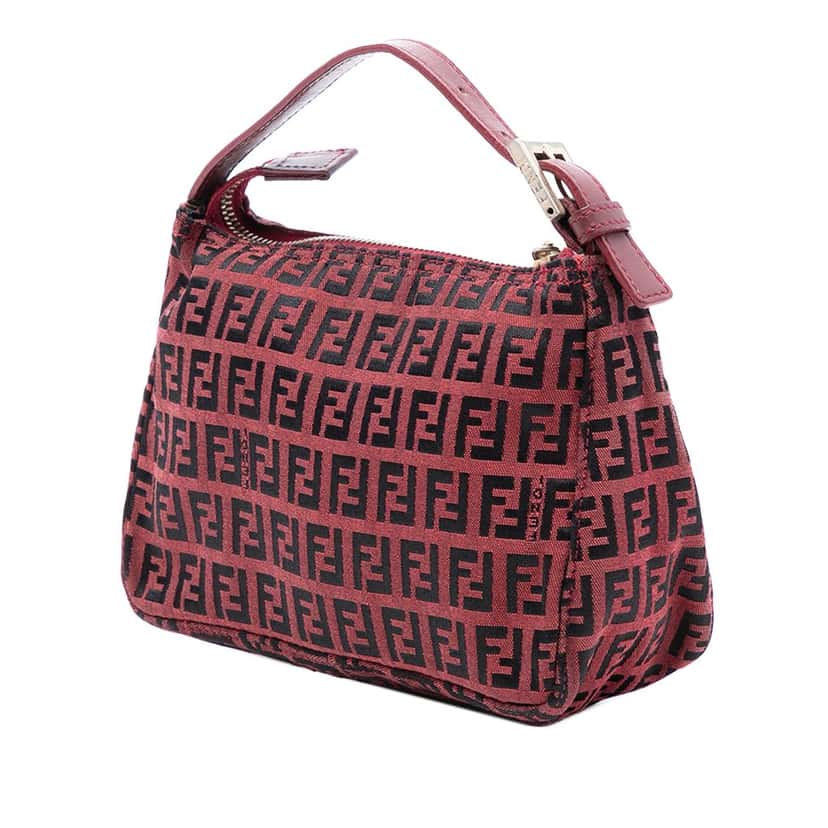 Fendi Zucchino Canvas Handbag Red Very good condition - Back View