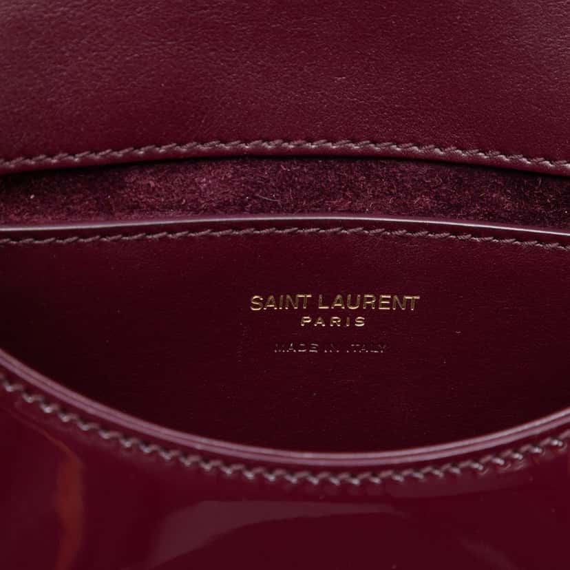 Saint Laurent Mini Patent Monogram Voltaire Top Handle Bag in Box Red Leather Very good condition - Box View