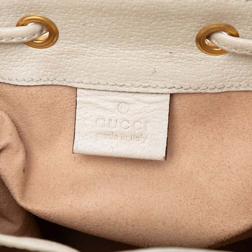 Gucci Mini GG Supreme Web Ophidia Bucket Bag Beige Very good condition - Box View