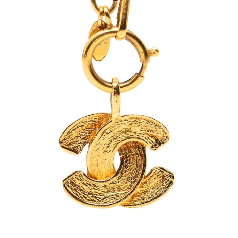 Chanel CC Quilted Gold Plated Pendant Necklace Gold Metal Very good condition - Inside View