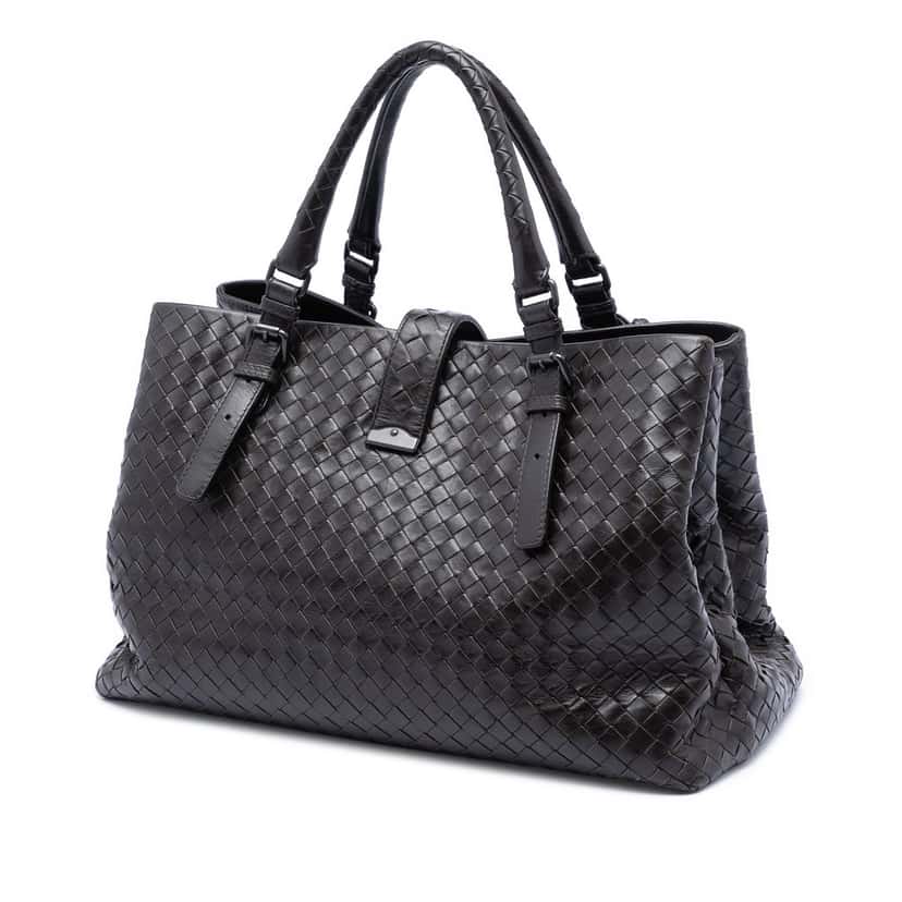 Bottega Veneta Medium Nappa Intrecciato Roma Tote Brown Leather Very good condition - Back View
