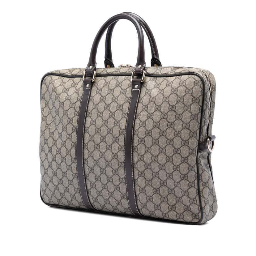 Gucci GG Supreme Business Bag Beige Very good condition - Back View