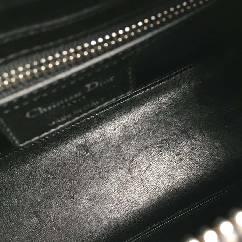 Dior Medium Patent Sequin Embroidered Lady Dior Pink Leather Very good condition - Box View