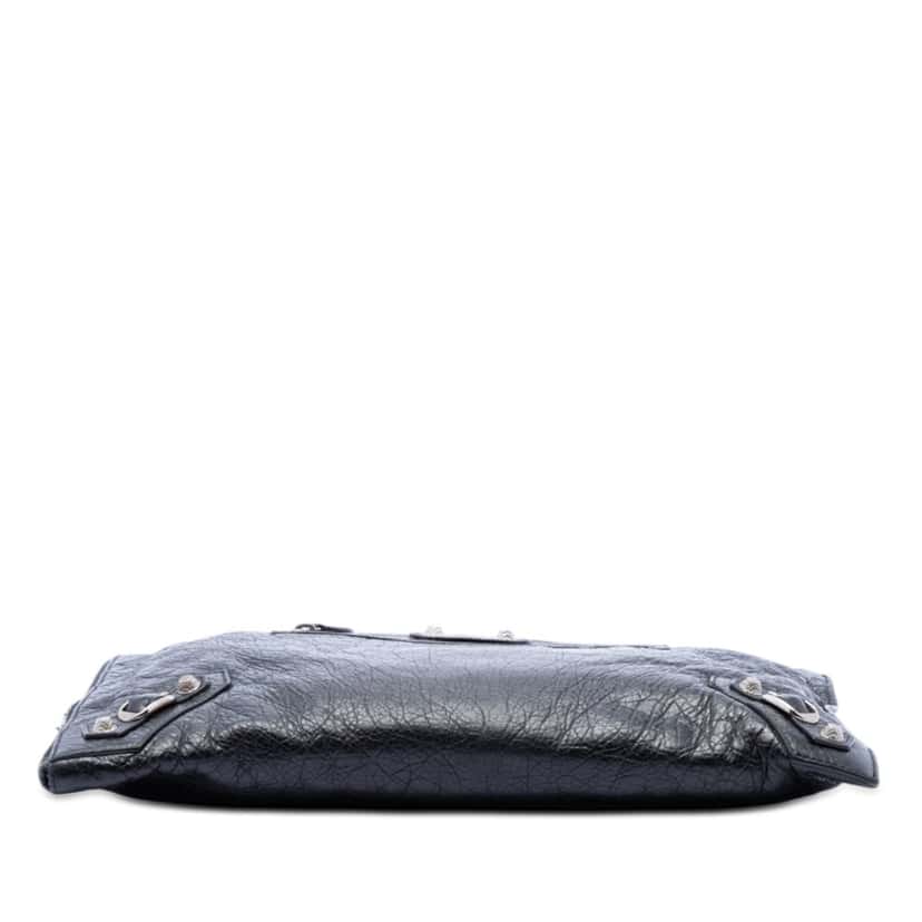 Balenciaga Lambskin Motocross Giant 12 Zip Around Flat Clutch Black Leather Very good condition - Inside View