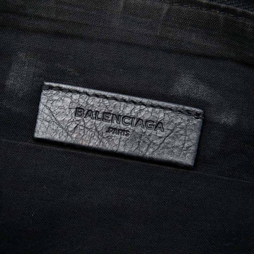 Balenciaga Lambskin Motocross Giant 12 Zip Around Flat Clutch Black Leather Very good condition - Box View
