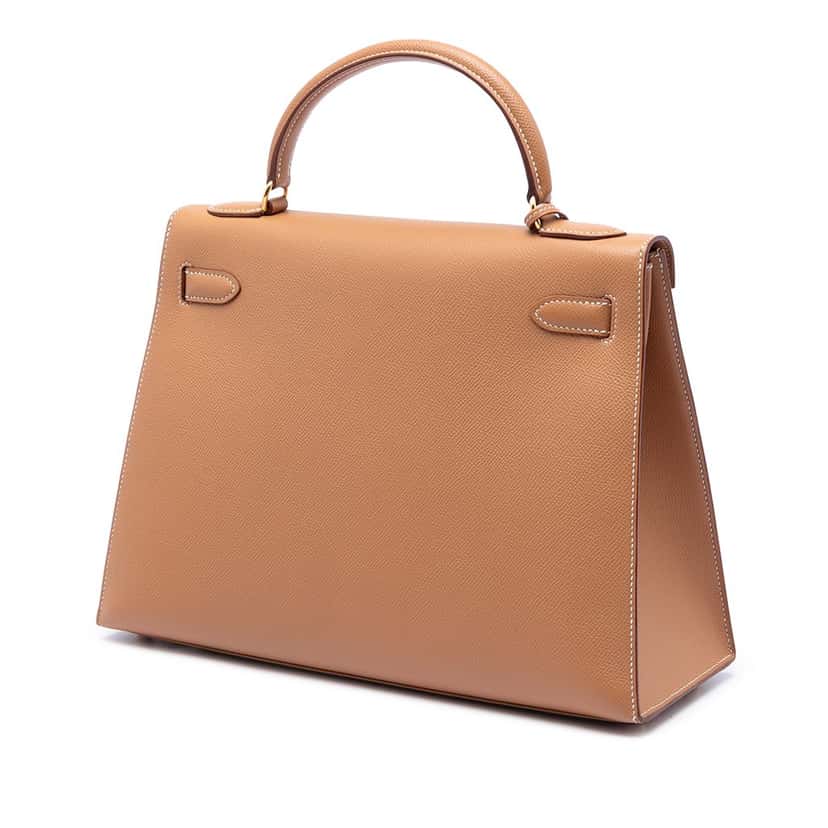 Hermès Courchevel Kelly Sellier 32 Brown Leather Very good condition - Back View