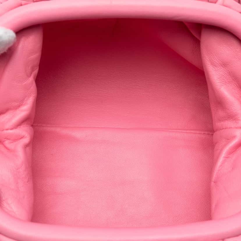 Bottega Veneta Nappa Intrecciato The Mini Pouch Crossbody Pink Leather Very good condition - Model View