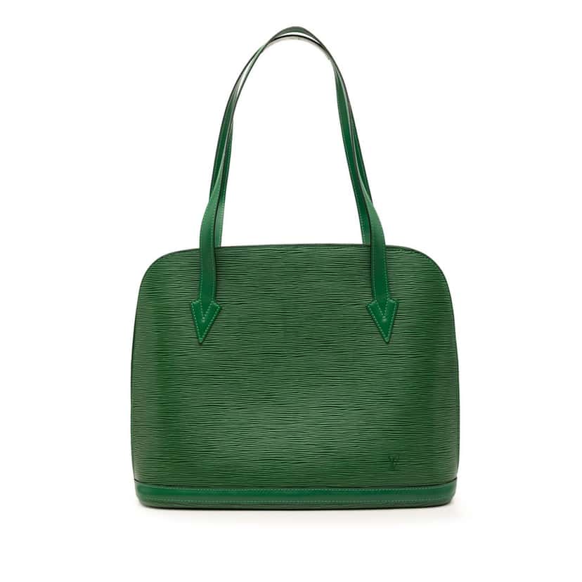 Louis Vuitton Epi Lussac Green Leather Very good condition - Front View