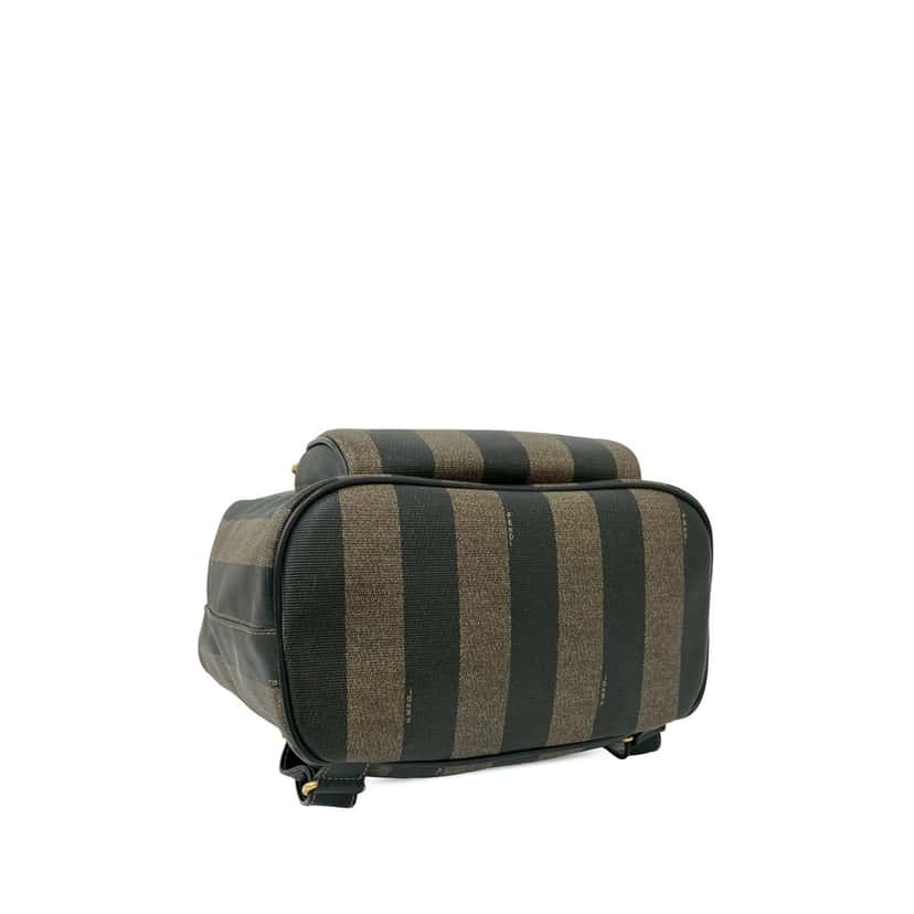 Fendi Pequin Coated Canvas Drawstring Backpack Brown Very good condition - Inside View