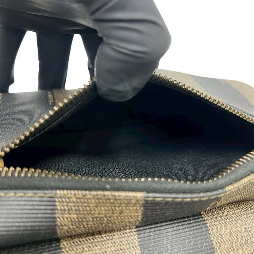 Fendi Pequin Coated Canvas Drawstring Backpack Brown Very good condition - Box View