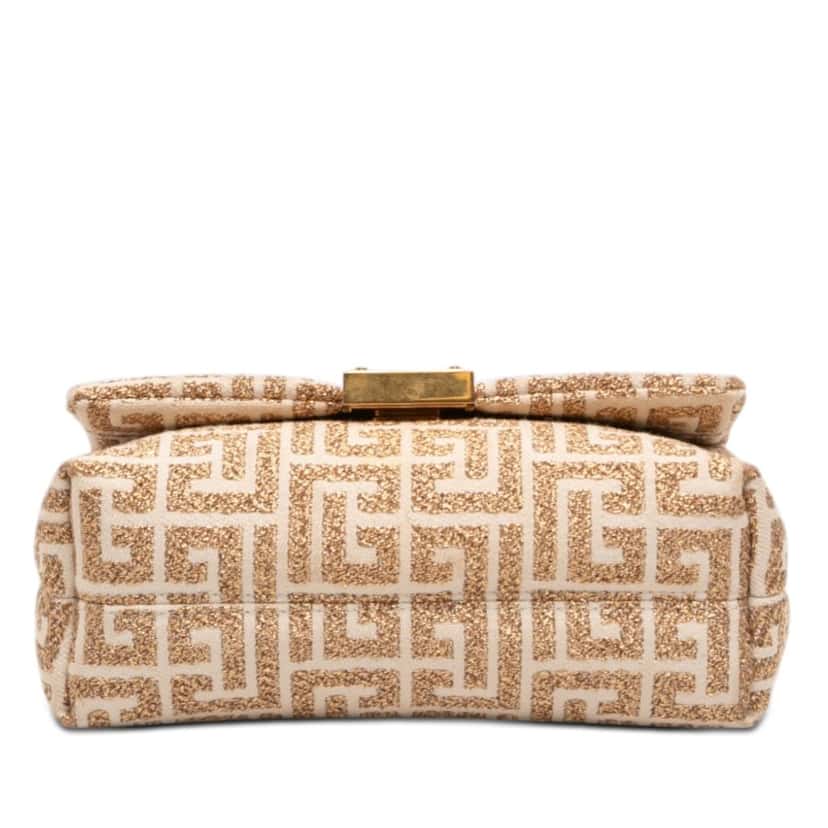 Balmain Mini Monogram Jacquard 1945 Crossbody Beige Very good condition - Inside View