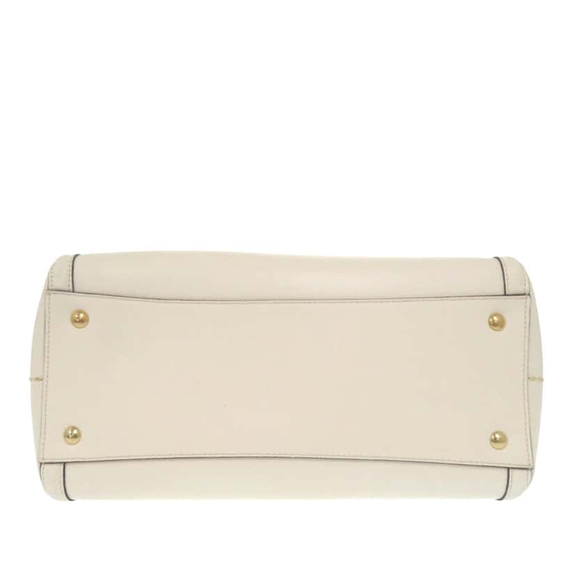 Ferragamo Medium Stitched Leather Amy Tote White Leather Very good condition - Inside View