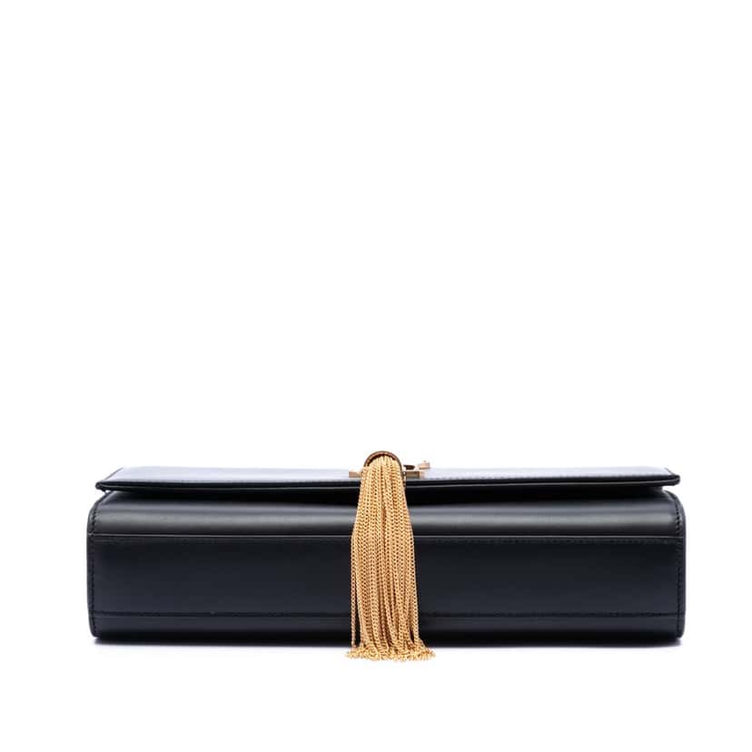 Saint Laurent Medium Smooth Calfskin Classic Monogram Kate Tassel Crossbody Black Leather Very good condition - Inside View
