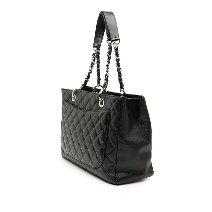 Chanel Caviar Grand Shopping Tote Black Leather Very good condition - Back View