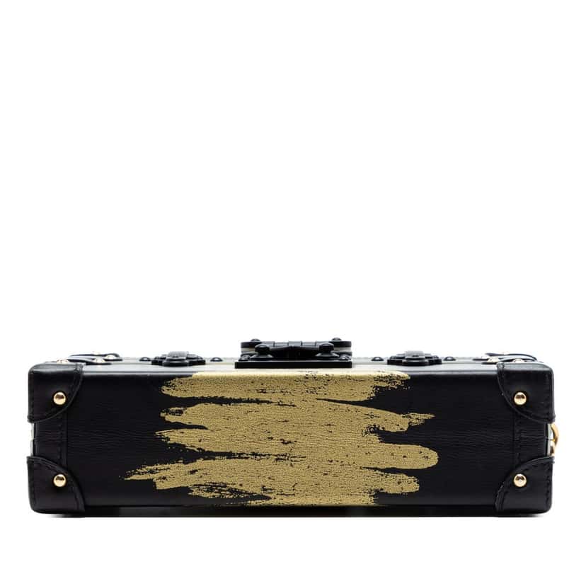 Louis Vuitton Leather Golden Light Petite Malle Black Leather Very good condition - Inside View