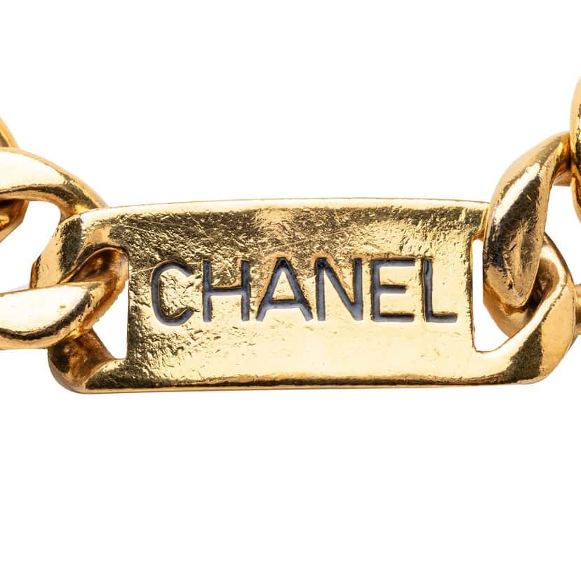 Chanel CC Gold Plated Logo Chain Necklace Gold Metal Very good condition - Front View