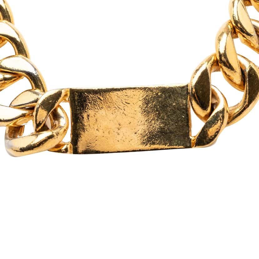 Chanel CC Gold Plated Logo Chain Necklace Gold Metal Very good condition - Back View