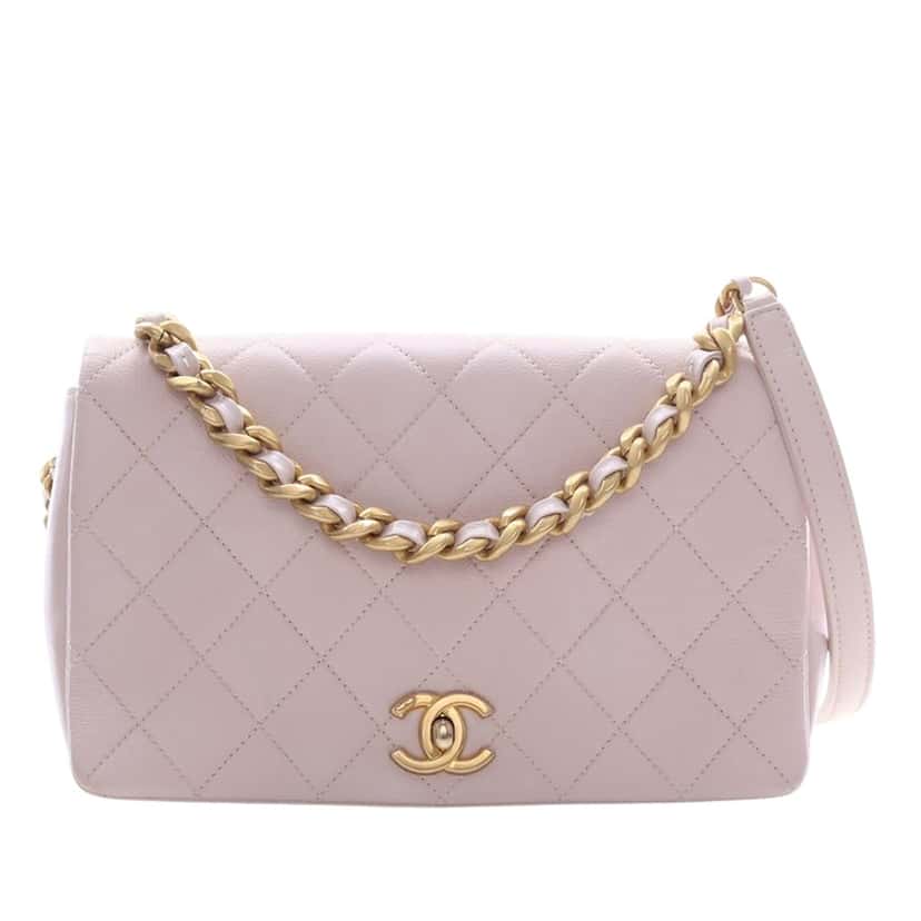 Chanel Medium Quilted Calfskin Fashion Therapy Flap Pink Leather Very good condition - Front View