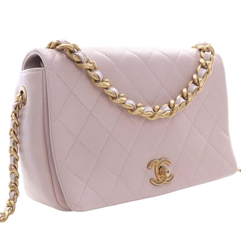 Chanel Medium Quilted Calfskin Fashion Therapy Flap Pink Leather Very good condition - Back View
