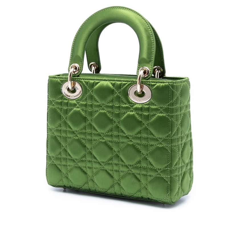 Dior Small Satin Cannage My ABCDior Lady Dior Green Very good condition - Back View