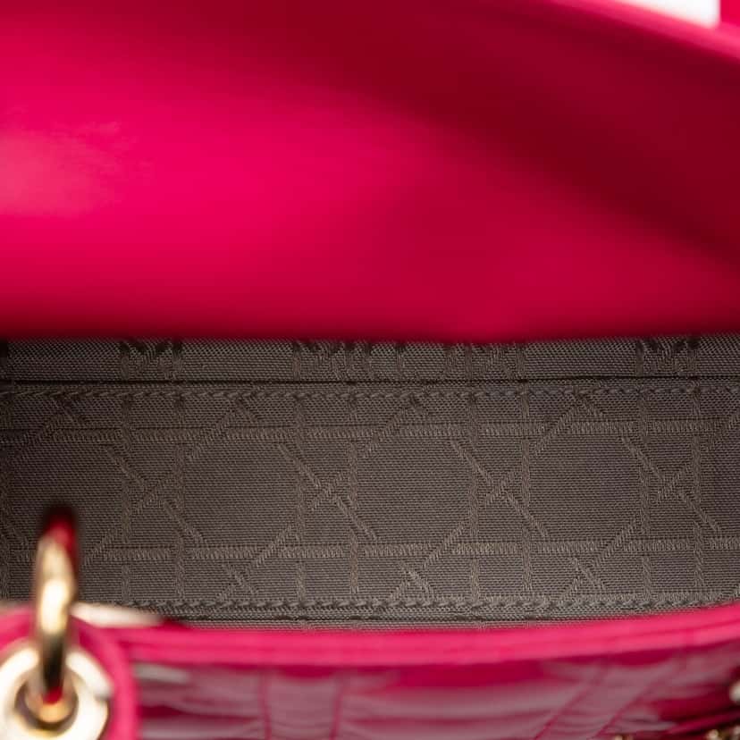 Dior Mini Lambskin Cannage Lady Dior Pink Leather Never worn, with tag - Model View