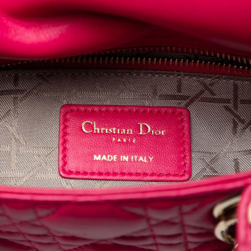 Dior Mini Lambskin Cannage Lady Dior Pink Leather Never worn, with tag - Box View