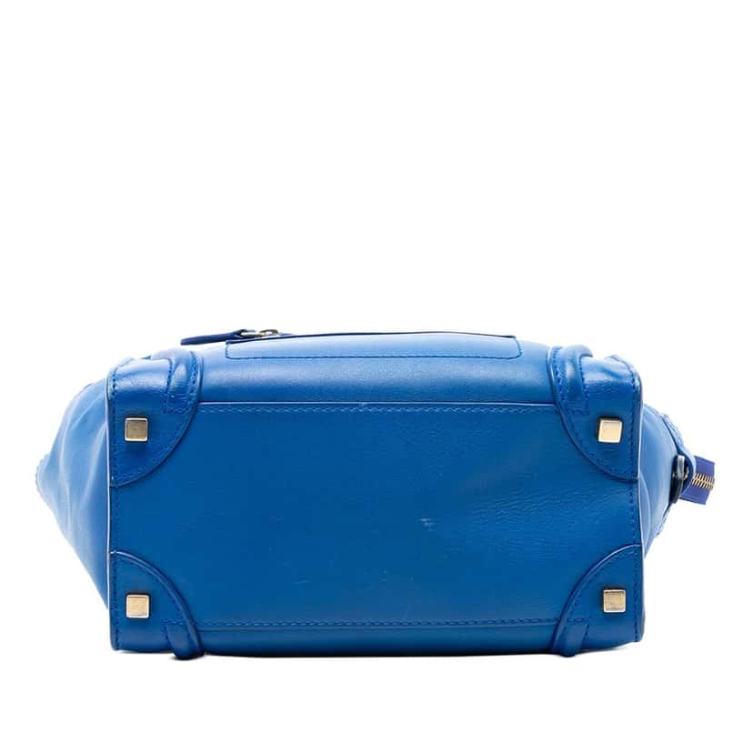 Celine Micro Smooth Calfskin Luggage Tote Blue Leather Very good condition - Inside View