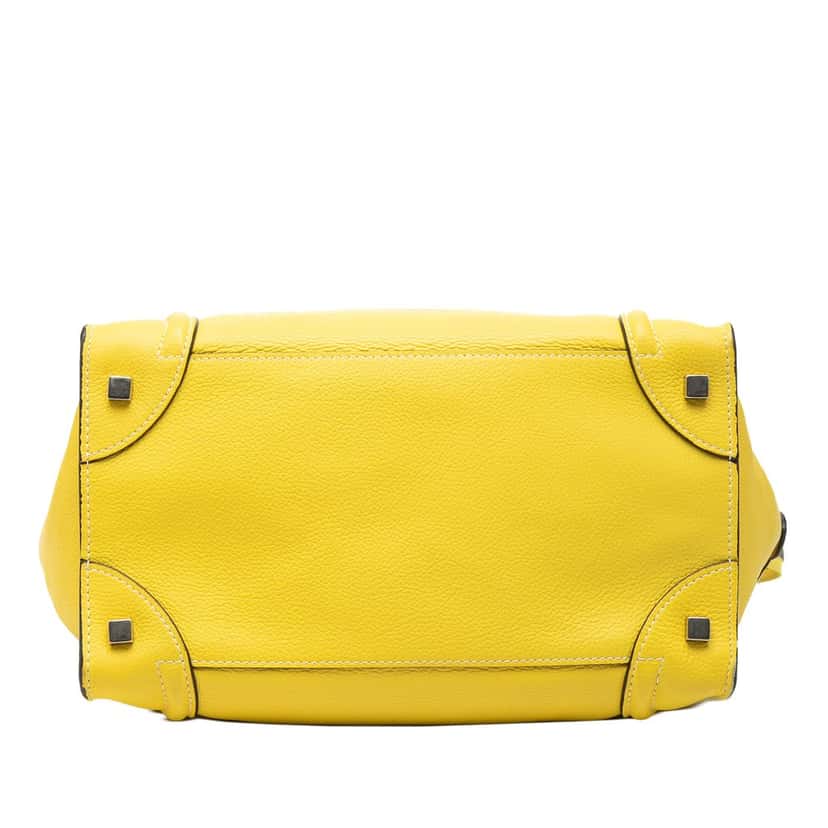 Celine Mini Calfskin Luggage Tote Yellow Leather Very good condition - Inside View