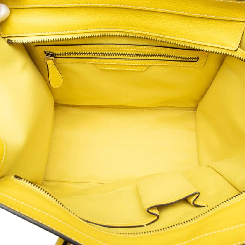 Celine Mini Calfskin Luggage Tote Yellow Leather Very good condition - Model View