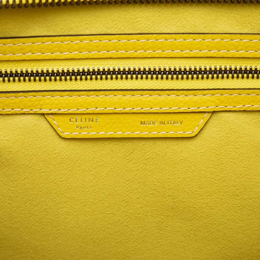 Celine Mini Calfskin Luggage Tote Yellow Leather Very good condition - Box View
