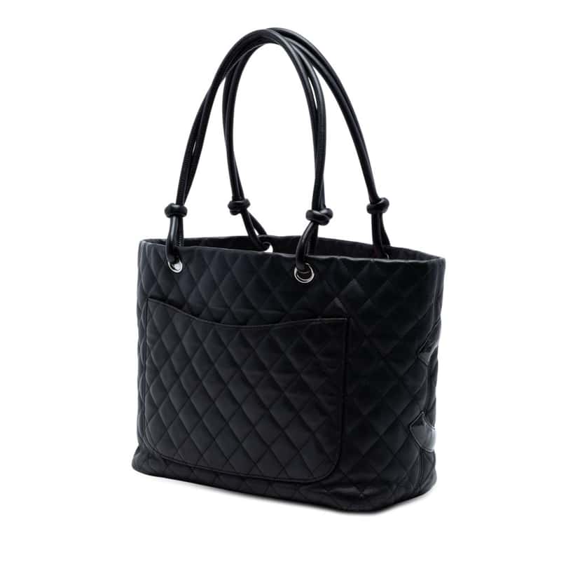 Chanel Large Lambskin Cambon Ligne Tote Black Leather Very good condition - Back View