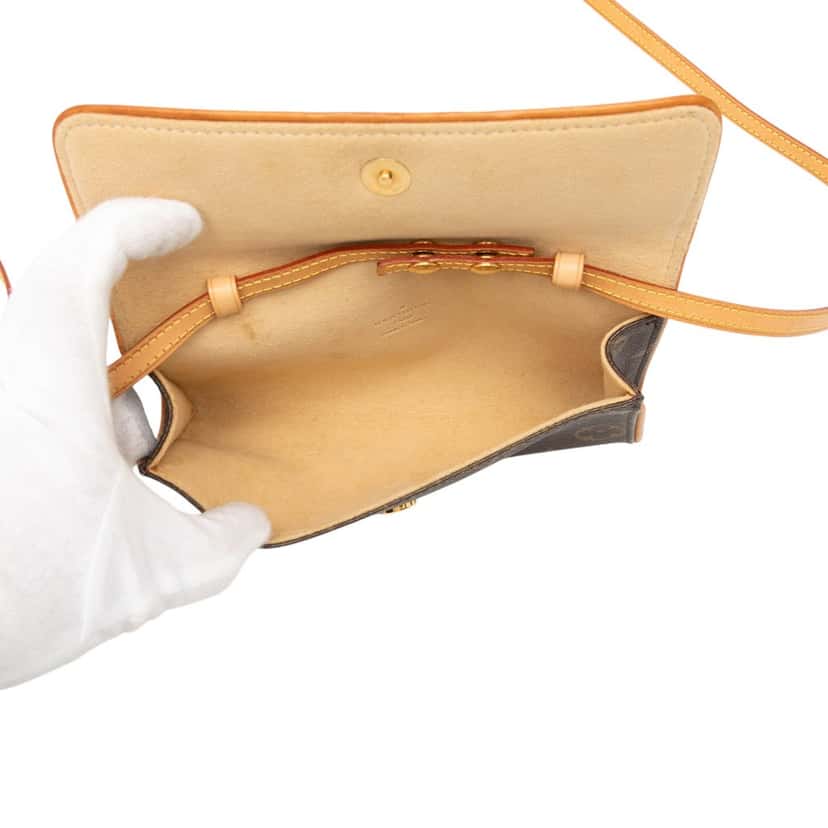 Louis Vuitton Monogram Pochette Twin PM Brown Very good condition - Model View
