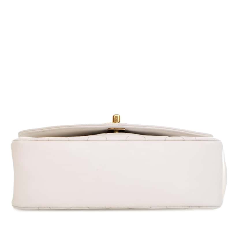 Chanel Small Lambskin Diana Flap White Leather Very good condition - Inside View