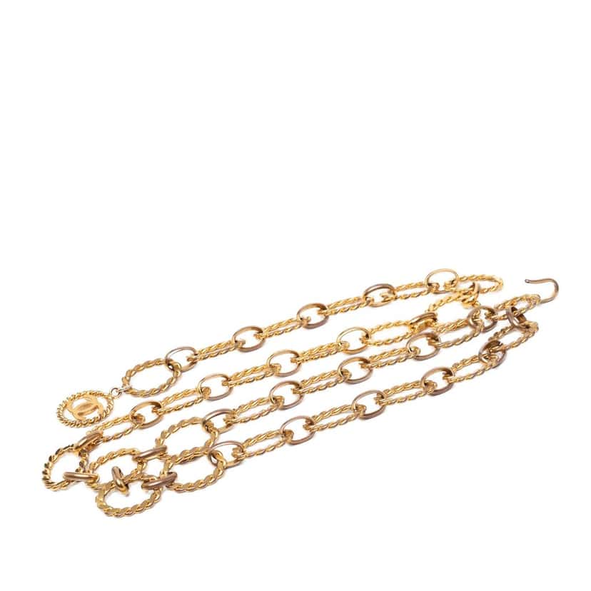 Chanel Gold Plated CC Medallion Chain Link Belt Gold Metal Very good condition - Front View