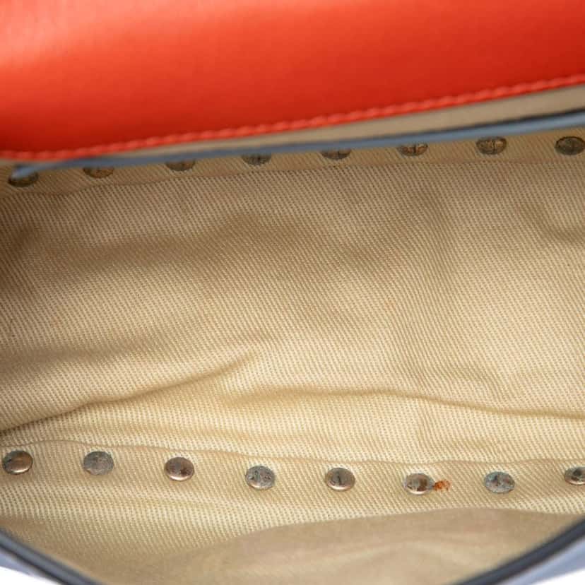 Valentino Tricolor Leather Rockstud Flip Lock Flap Red Leather Very good condition - Model View