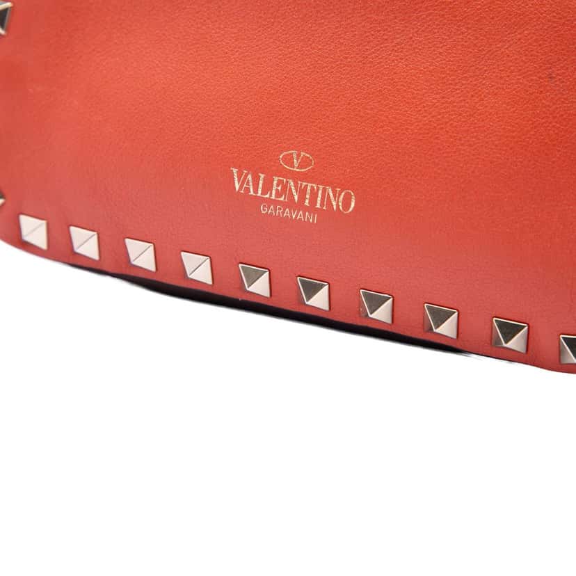 Valentino Tricolor Leather Rockstud Flip Lock Flap Red Leather Very good condition - Box View