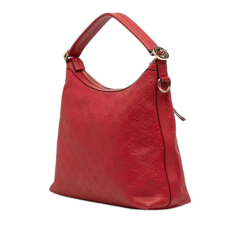 Gucci Small Guccissima Miss GG Hobo Red Leather Very good condition - Back View