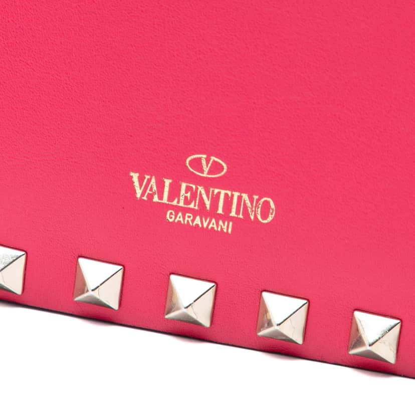 Valentino Leather Rockstud Chain Pouch Pink Leather Very good condition - Box View