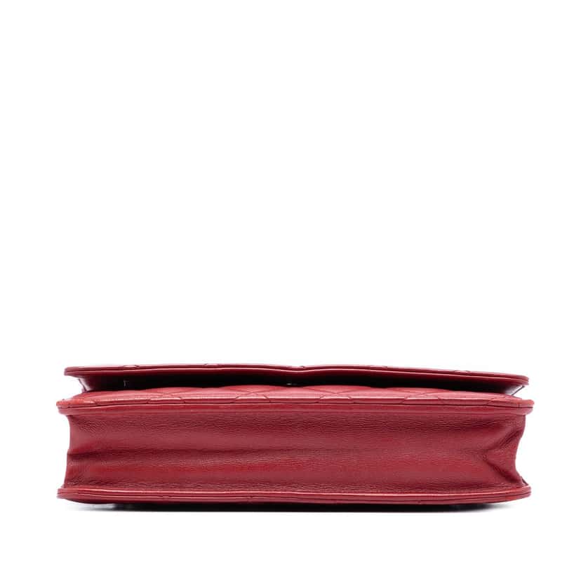 Chanel CC Quilted Lambskin Wallet on Chain Red Leather Very good condition - Inside View