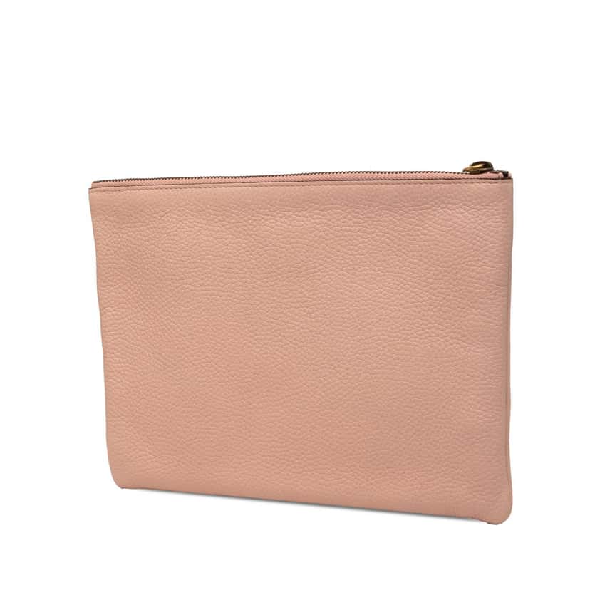 Gucci Leather Blind For Love Clutch Pink Leather Very good condition - Back View