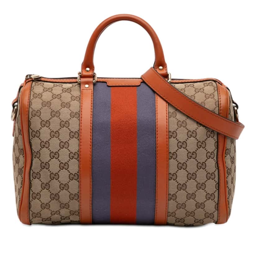 Gucci Medium GG Canvas Web Joy Boston Bag Beige Very good condition - Front View