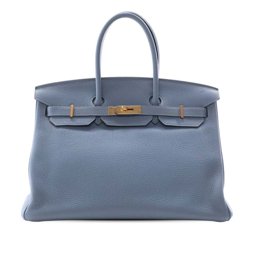 Hermès Togo Birkin Retourne 35 Blue Leather Very good condition - Front View