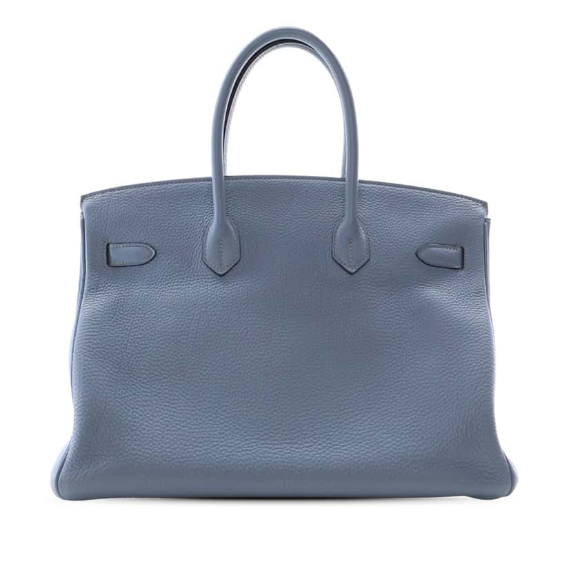 Hermès Togo Birkin Retourne 35 Blue Leather Very good condition - Back View